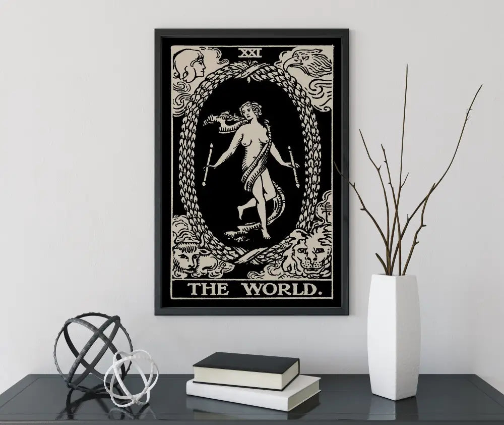 The World Tarot Card Print Unframed Poster For Elegant Wall Decor And Spiritual Ambiance by My Store