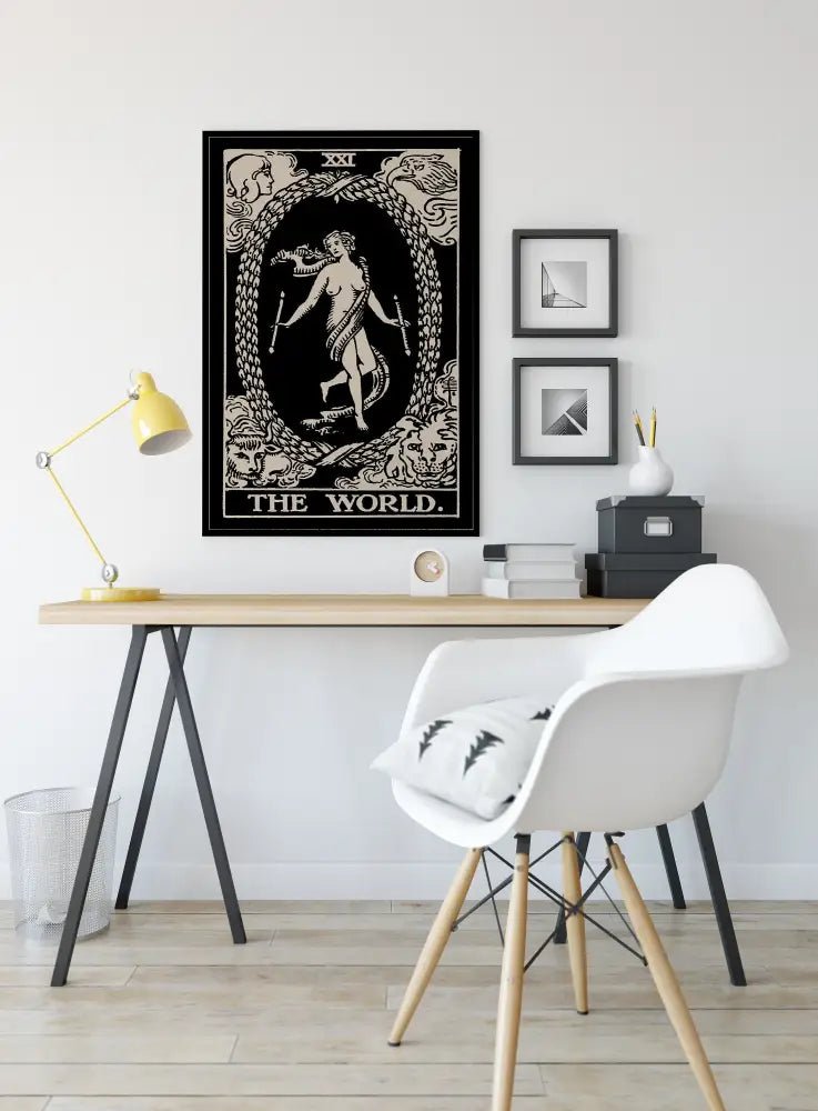 The World Tarot Card Print Unframed Poster For Elegant Wall Decor And Spiritual Ambiance by My Store
