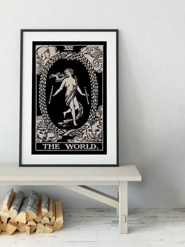 The World Tarot Card Print Unframed Poster For Elegant Wall Decor And Spiritual Ambiance by My Store