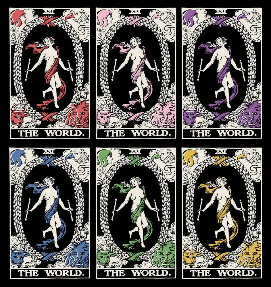 The World Tarot Card Three Color Print Poster No Frame Elegant Wall Art For Home Décor by My Store