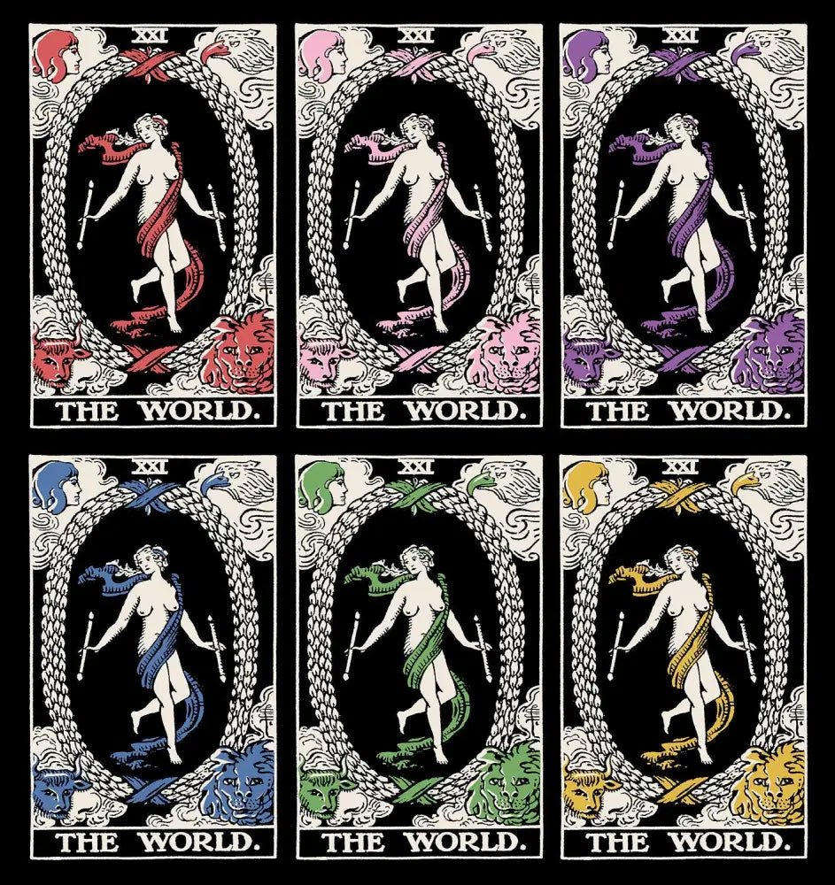 The World Tarot Card Three Color Print Poster No Frame Elegant Wall Art For Home Décor by My Store