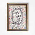 The World Tarot Print Pink Floral Shabby Chic Poster Premium Archival Matte Paper by My Store