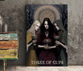 Three of Cups Poster Wiccan Triple Goddess Tarot Art Print Featuring Hecate and Moonlight by My Store