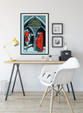Three Of Pentacles Tarot Card Print No Frame Poster by My Store