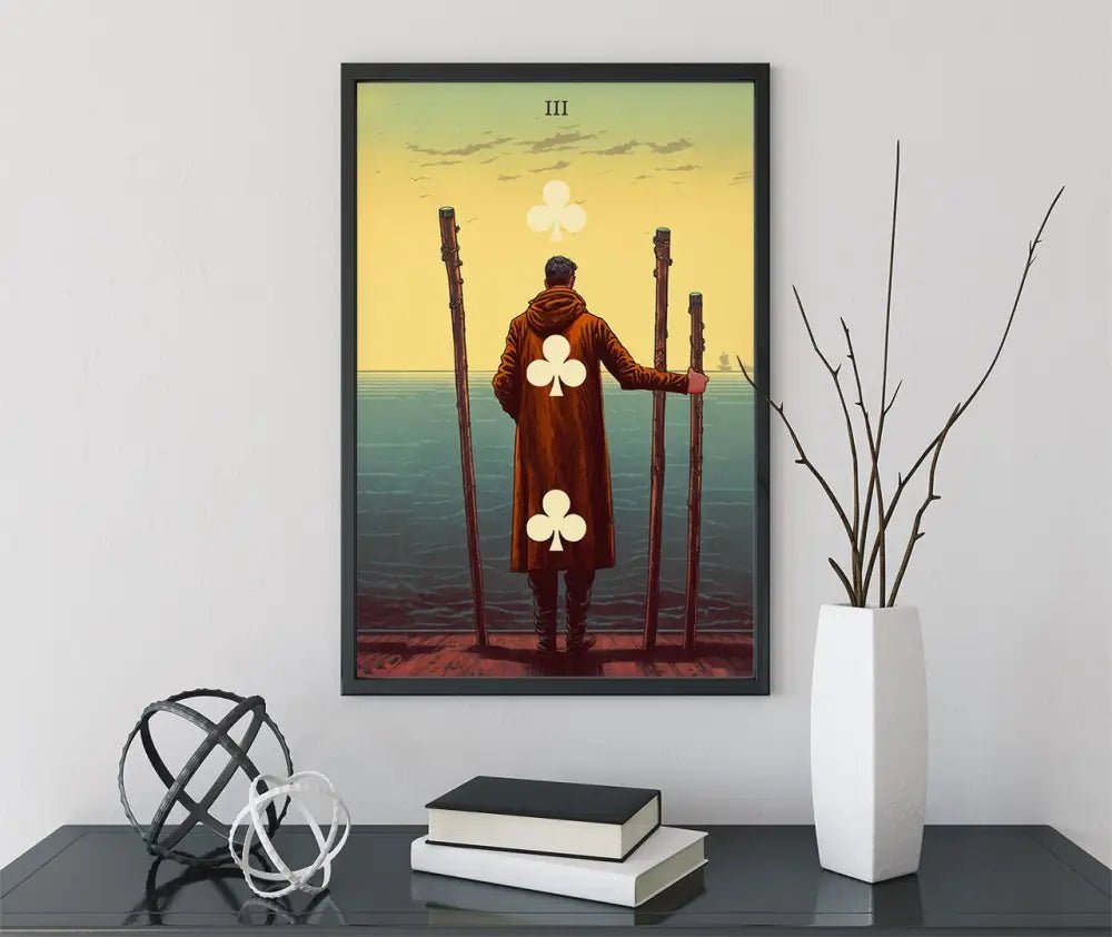 Three Of Wands Tarot Card Print No Frame Poster by My Store