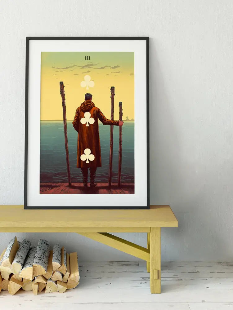 Three Of Wands Tarot Card Print No Frame Poster by My Store