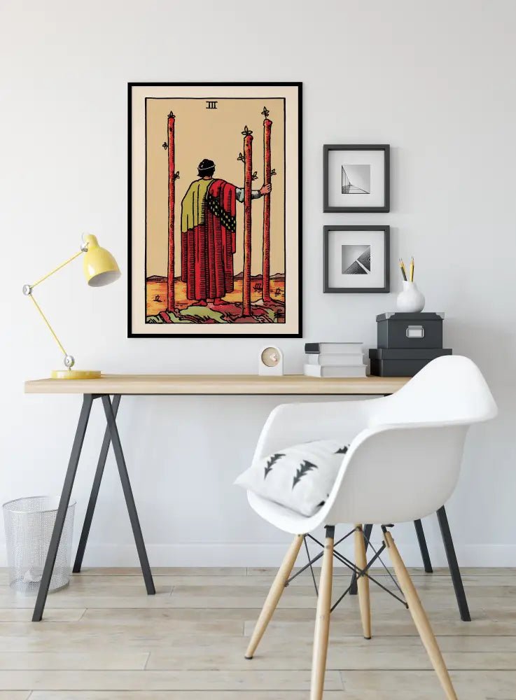 Three Of Wands Tarot Card Print Unframed Poster by My Store