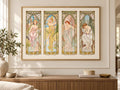 Alphonse Mucha Times of the Day Print – Horizontal Art Nouveau
