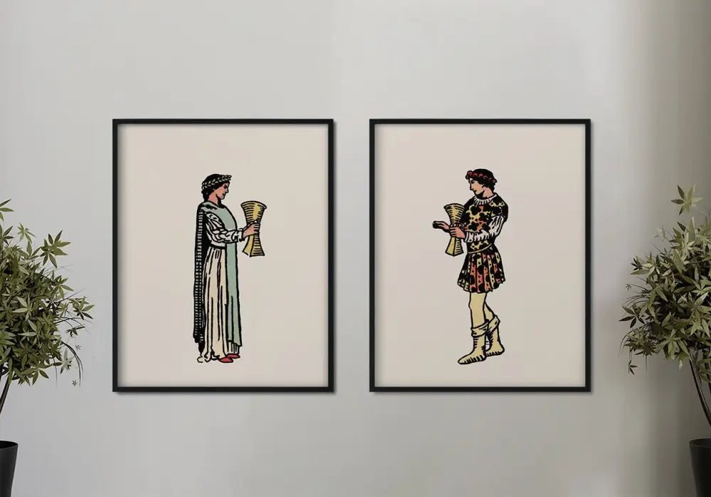 Two of Cups Rider Waite Smith Tarot Card Print Poster No Frame by My Store
