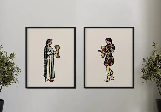 Two of Cups Rider Waite Smith Tarot Card Print Poster No Frame by My Store