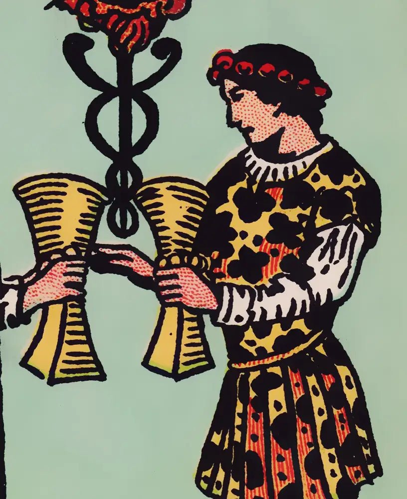 Two of Cups Tarot Card Print Unframed Poster No Frame Elegant Wall Art for Tarot Lovers by My Store