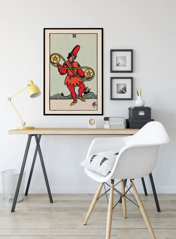Two Of Pentacles Tarot Card Print No Frame Poster by My Store