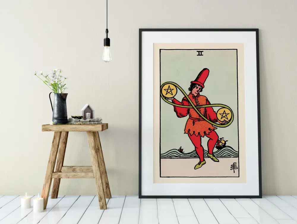 Two Of Pentacles Tarot Card Print No Frame Poster by My Store