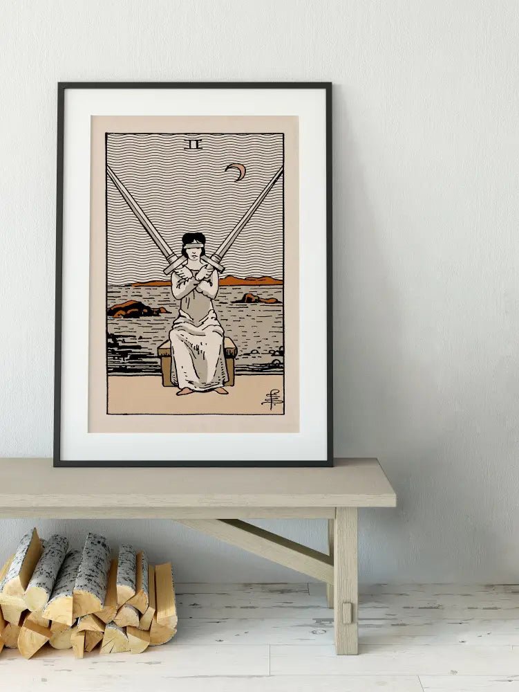 Two of Swords Tarot Card Print Natural Vibe Poster No Frame by My Store