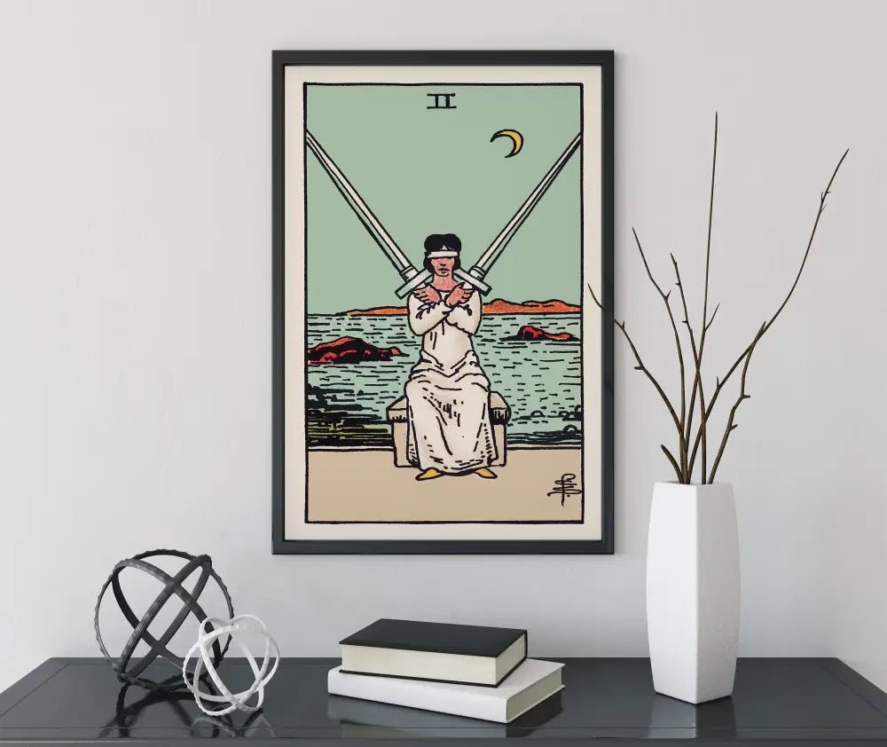 Two Of Swords Tarot Card Print No Frame Poster by My Store