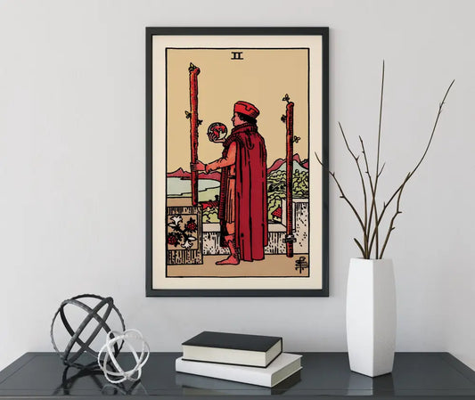 Two Of Wands Tarot Card Print Poster No Frame Wall Art For Tarot Enthusiasts And Collectors by My Store