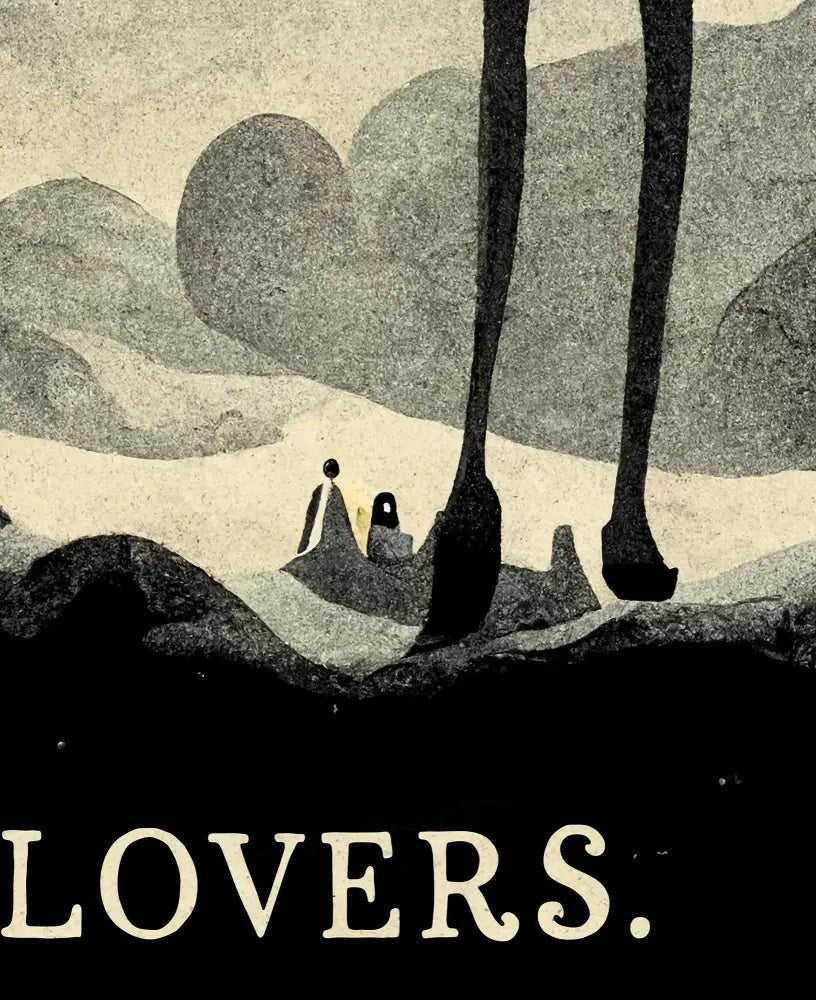 Two Skeleton Lovers Tarot Card Print The Lovers Card Poster by My Store