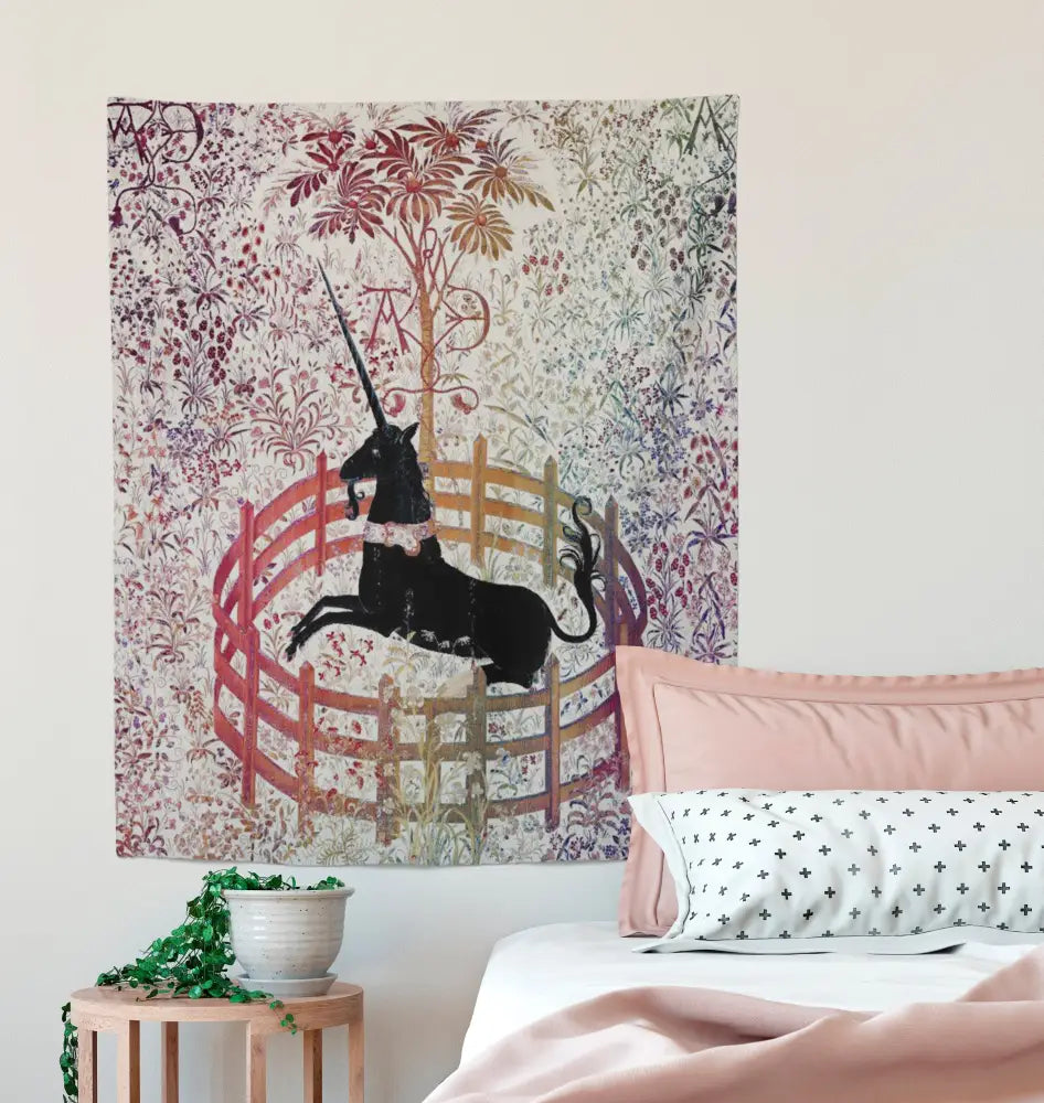Unicorn in Captivity Tapestry - New Version - Rainbow - Unicorn Fan Art - Original by Raphael by DesignBohemian