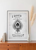 Vintage Ace Of Spades Poster Black Beige Art Print Cigarettes Vintage Theme 5x7 And 10x15 by My Store