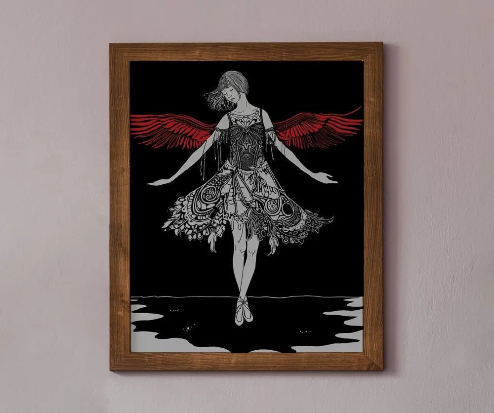 Vintage Angel Art Hand Drawn Gothic Poster Print by My Store