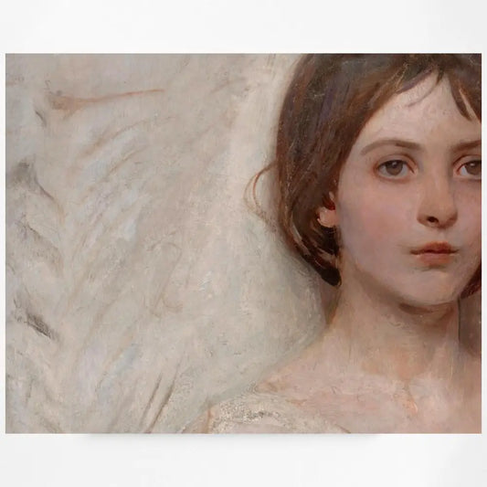 Vintage Angel Painting - Light Blue and Cream - Angel by DesignBohemian