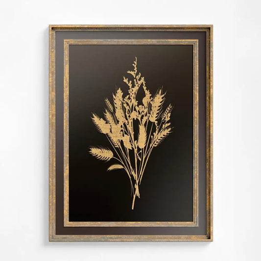 Vintage Beige Wheat Floral Bohemian Artwork Large Print Wildflowers Brown Tones For Gallery Walls by My Store