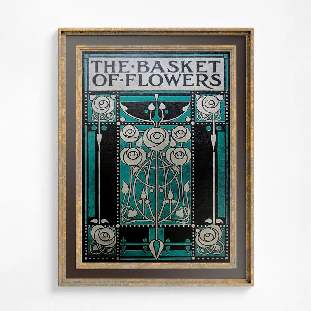 Vintage Book Cover Print Art Nouveau Floral Bohemian Poster by My Store