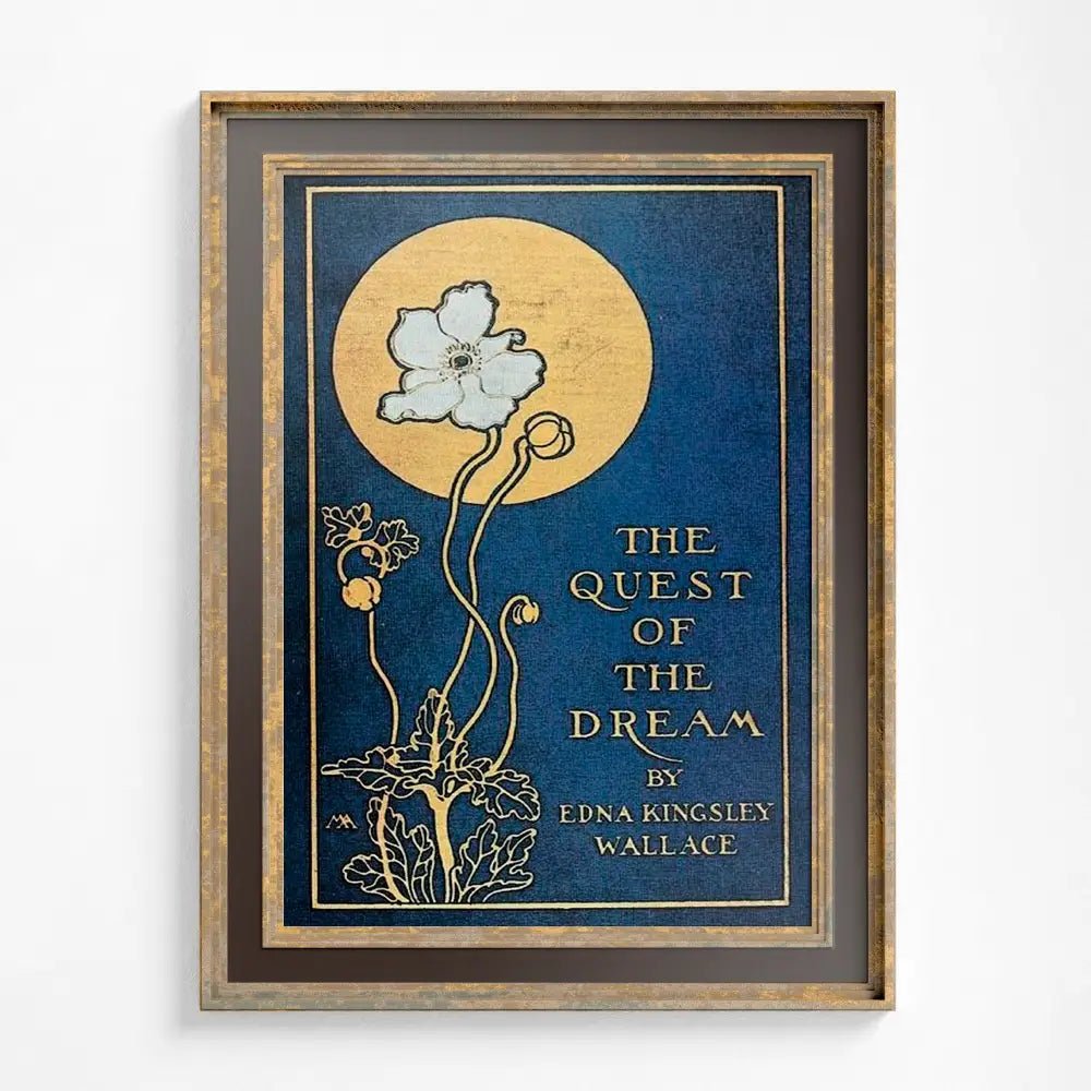 Vintage Book Cover Print Art Nouveau Floral Poster by My Store