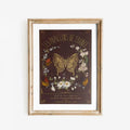Vintage Book Cover Print Beige And Gold Art Nouveau Poster Butterfly by My Store