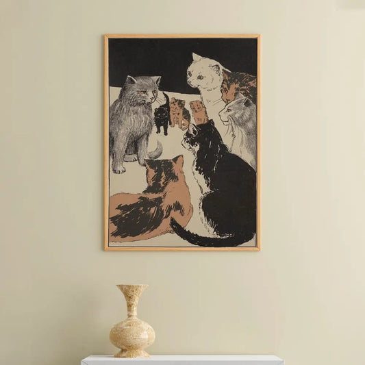 Vintage Cat Painting Art Nouveau Print Limited Edition Giclee Wall Art For Living Room by My Store