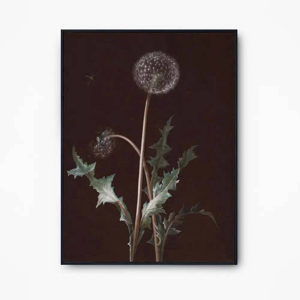 Vintage Dandelion Art Print Art Nouveau Poster Moody Large Artwork On Premium Archival Matte Paper Brown by DesignBohemian