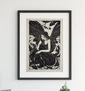 Vintage Fairy Butterfly Print Black And White Poster For Elegant Home Decor Fine Art Paper by My Store