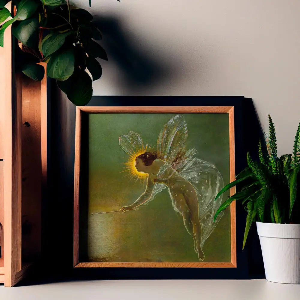 Vintage Fairy Green Painting By John Grimshaw Fine Art Print by DesignBohemian