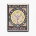 Vintage Fairy Poster Amsterdam Print Pink Beige Bohemian Goddess Large Artwork Bees And Fruit by DesignBohemian