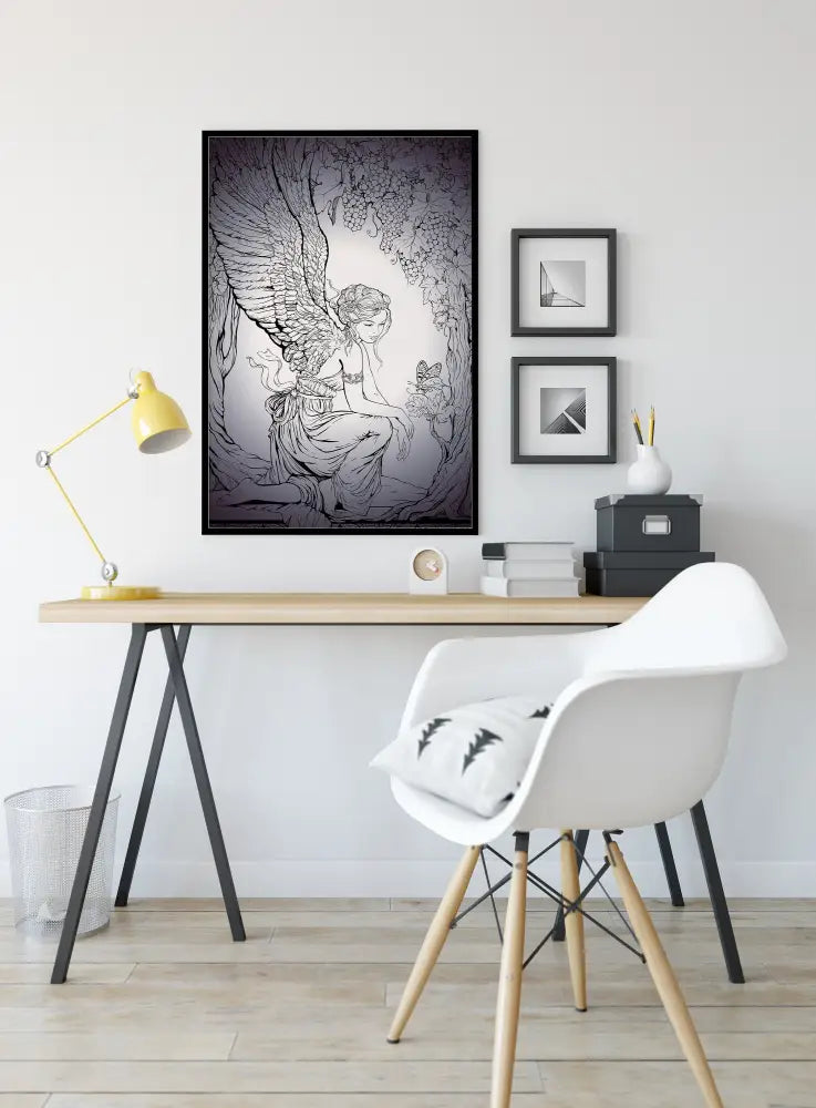 Vintage Fairy Print: Purple Butterfly Poster by DesignBohemian