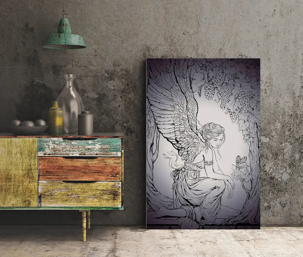 Vintage Fairy Print: Purple Butterfly Poster by DesignBohemian