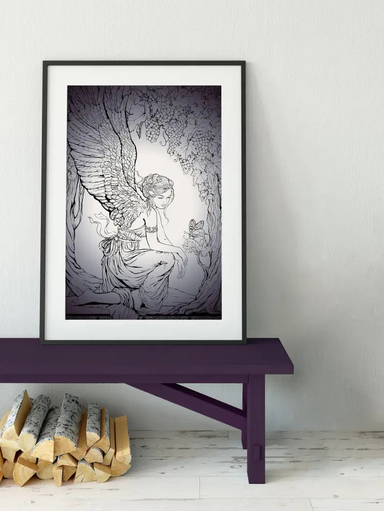 Vintage Fairy Print: Purple Butterfly Poster by DesignBohemian