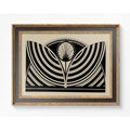 Vintage Floral Abstract - Ornamental Art Nouveau - Black and Beige Print by DesignBohemian