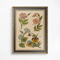 Vintage Floral Art Nouveau Bohemian Print Beige Large Artwork On Premium Archival Paper by DesignBohemian