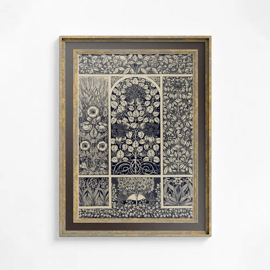 Vintage Floral Ornament Indigo Art Nouveau Poster Premium Quality Wall Art For Living Rooms by My Store