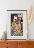 Vintage Goddess Meditation Print Art Nouveau Large Poster For Bohemian Spaces And Calm by My Store