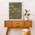 Vintage Green And Beige Walter Crane Floral Print Artwork by My Store