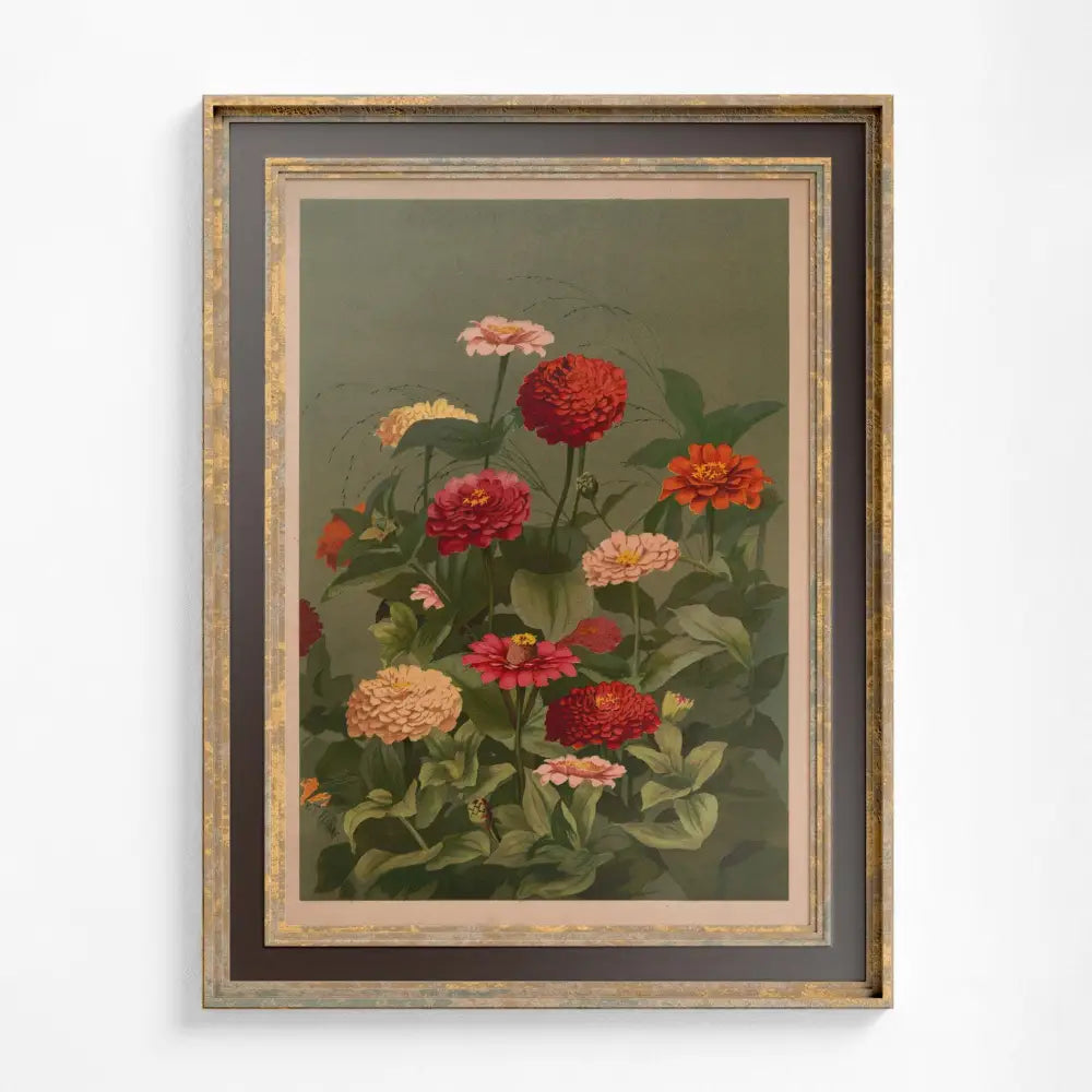 Vintage Green Floral Art Nouveau Poster Print by My Store