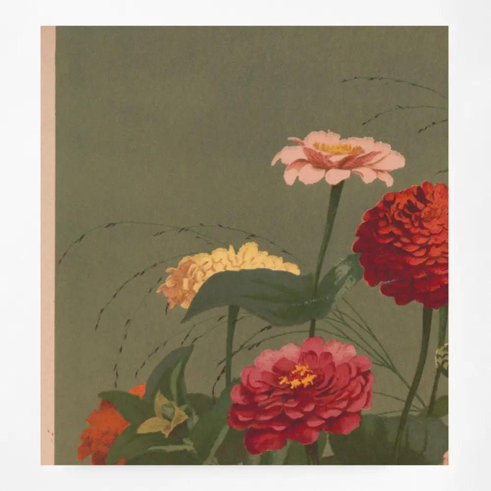 Vintage Green Floral Art Nouveau Poster Print by My Store