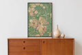 Vintage Green Floral Peach Nouveau Flower Print Artwork Large Boho by My Store