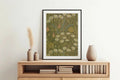 Vintage Green Floral Walter Crane Nouveau Flower Print Wall Art Large Canvas Limited Edition by My Store