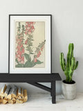 Vintage Pink Floral Nouveau Flower Print Large Artwork by My Store
