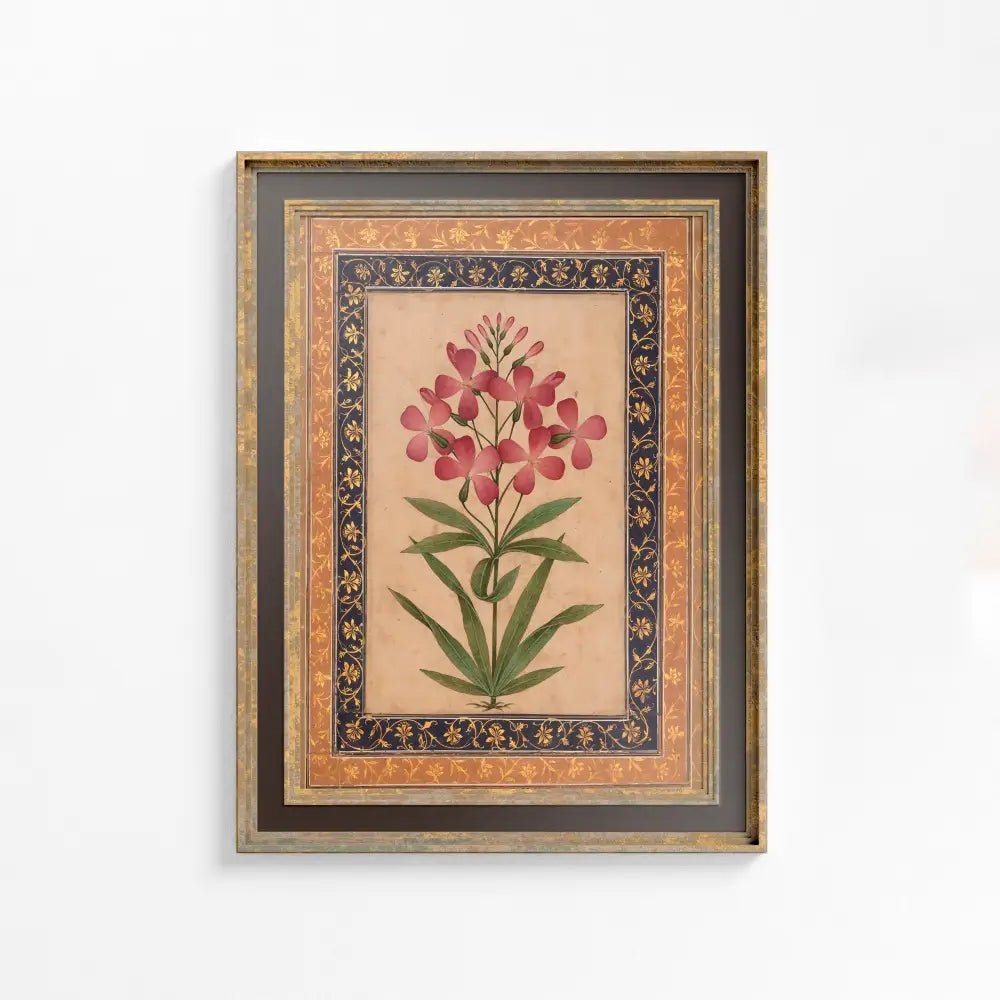 Vintage Pink Geranium Art Nouveau Deco Poster by My Store