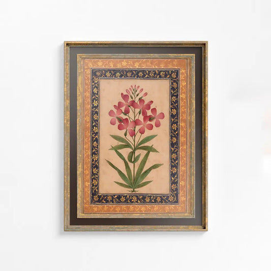 Vintage Pink Geranium Art Nouveau Deco Poster by My Store