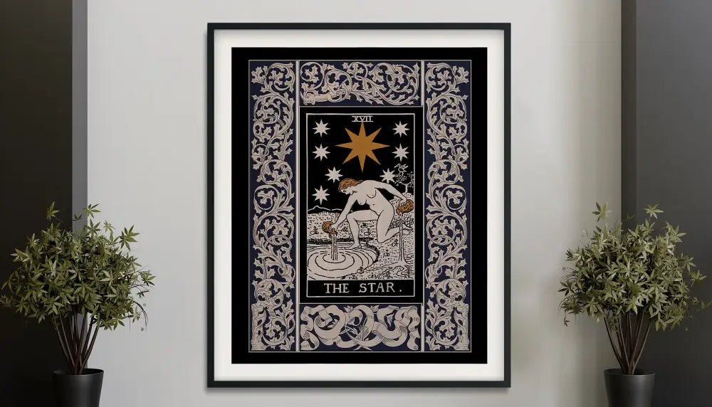 Vintage Star Tarot Print Art Deco Poster For Wall Decor Elegant Nouveau Style Tarot Art by My Store